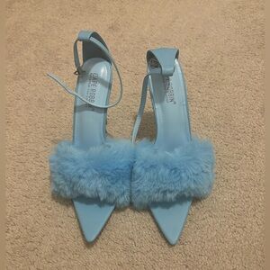 Sky Blue Fur heels